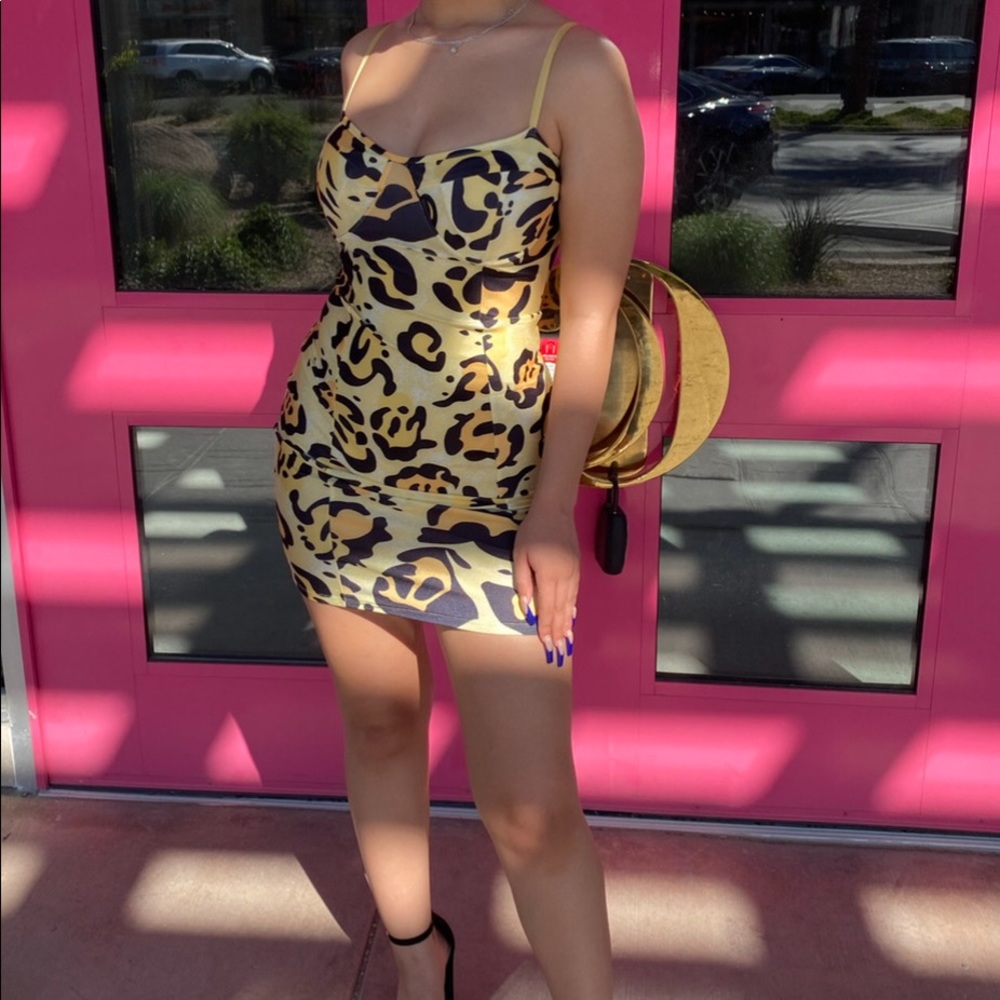 Yellow Animal Print Dress